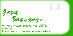 geza bozsanyi business card